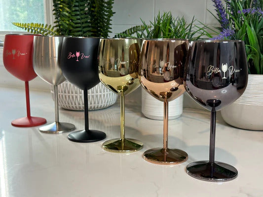 stainless steel wine glasses